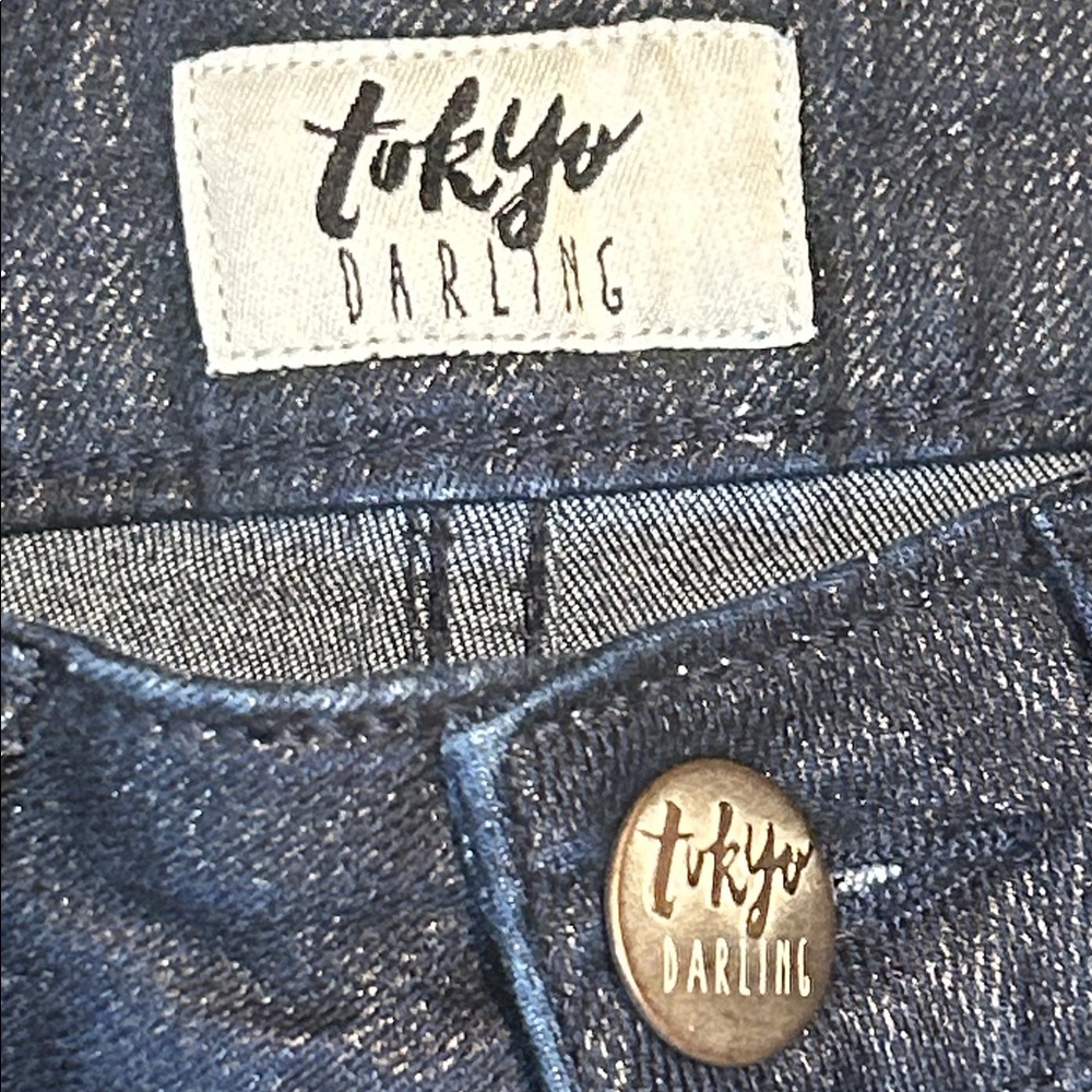 Tokyo Darling Dark Blue Sparkly Denim Jeans, size 4 NWOT - Picture 2 of 9